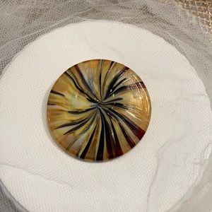Vintage round spun resin brooch